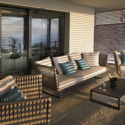 Finestra in legno veranda divani Palmieri Serramenti